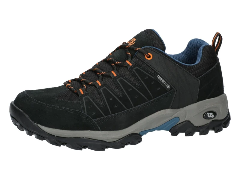 Brütting Unisex Mount Pinos Low Trekking Shoes, Black/Blue/Orange, 46 EU