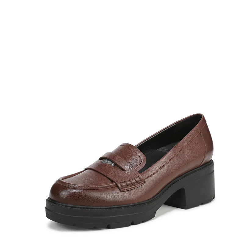 Naturalizer Women's Lumos Loafers - Brown Croco Leather Wide Fit