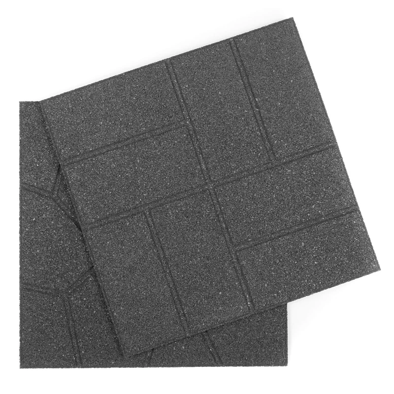 Nicoman Paver Garden Reversible Stepping Stones Decking Paver, 40.5 x 40.5 cm, Dual Pattern Design (Grey, Pack of 4)