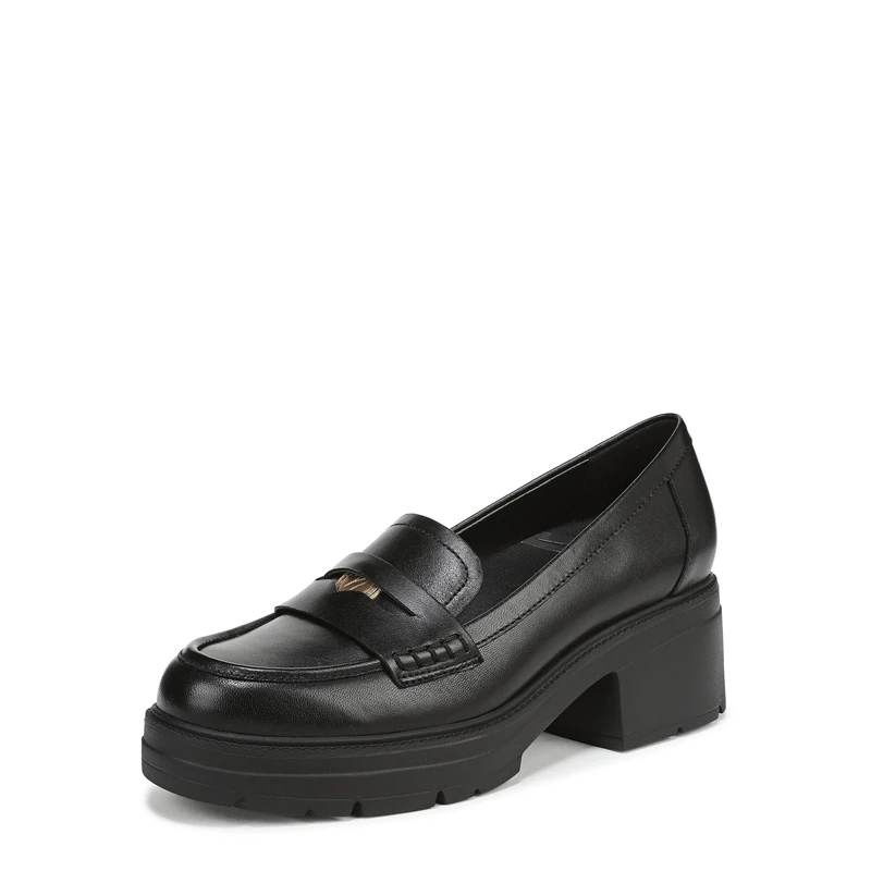 Naturalizer Women's Lumos Loafers, Wide Fit, Black Leather, UK 8