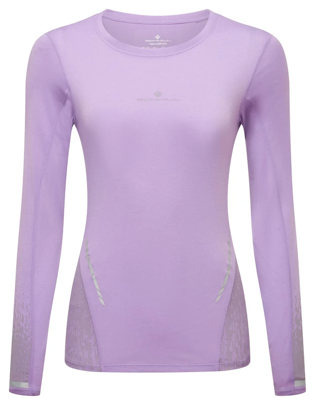 Ronhill Running, Wmn's Tech Reflect L/S Tee, Iris Marl/Reflect, 14