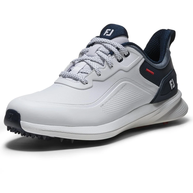 FootJoy Men's Pro SL Golf Shoe, White/Blue/Red, 8.5 UK Wide