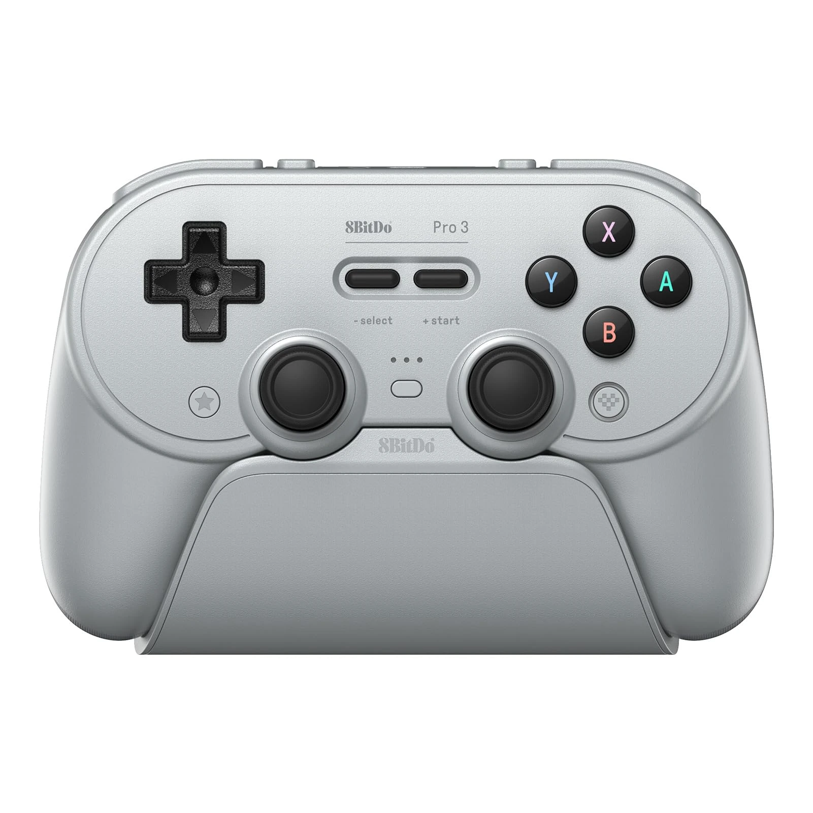 8Bitdo Pro 3 Bluetooth Controller for Switch/Switch 2 – TMR Joysticks, Swappable ABXY Buttons, Pro Back Buttons, Charging Dock, Hall Effect Triggers, for Windows, Apple, SteamOS, Android - Gray