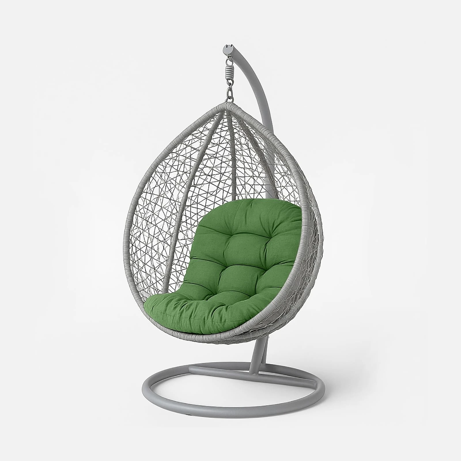 HOMESCAPES Egg Chair Cushion, Thick & Plush Hanging Basket Swing Chair Cushion 100% Cotton Cover for Canopy Swings, Hammock, Garden Patio Indoor Outdoor, Breathable, Round 80 x 120cm - Olive Green