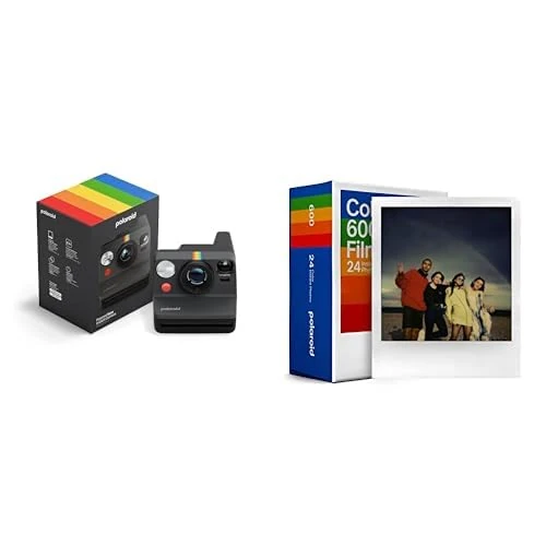 Polaroid - Now Gen3 - Instant Camera + Triple Colour Pack (24 photos) - Black