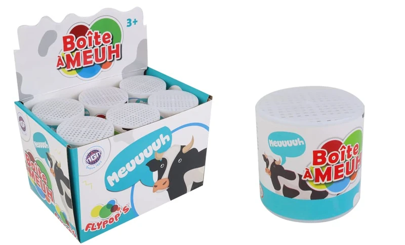 FLYPOP'S Pack of 12 Muu Boxes - Fair Play - 037255PA - Blue - Plastic - Sound Without Batteries - Timeless Toy - Fun - Original Gift - From 18 Months - Image 1