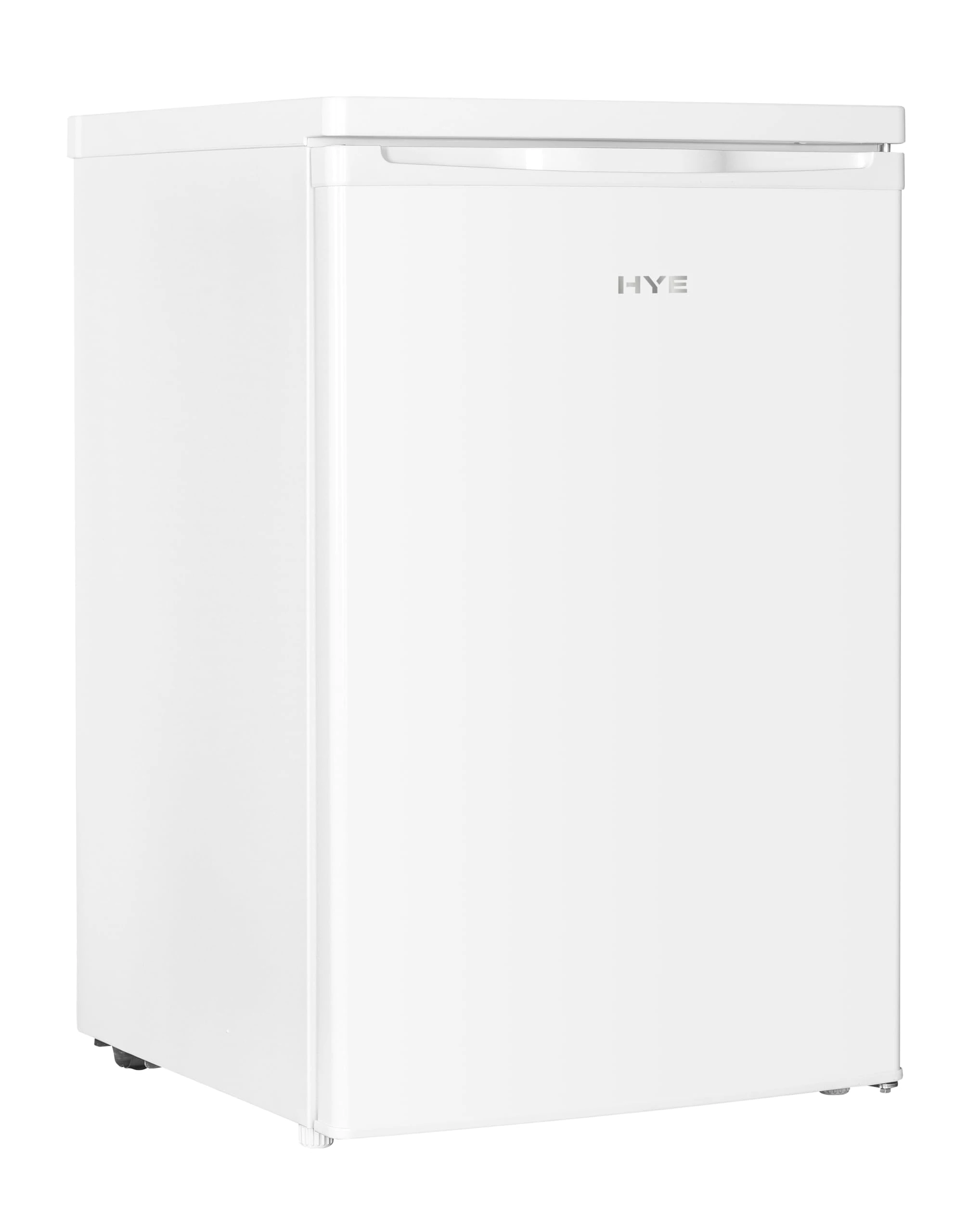 HYE 127L Under Counter Fridge – White Freestanding Larder Refrigerator, Energy Efficient & Quiet 39dB, Compact Small Fridge with Glass Shelves - RF01UCF127W01