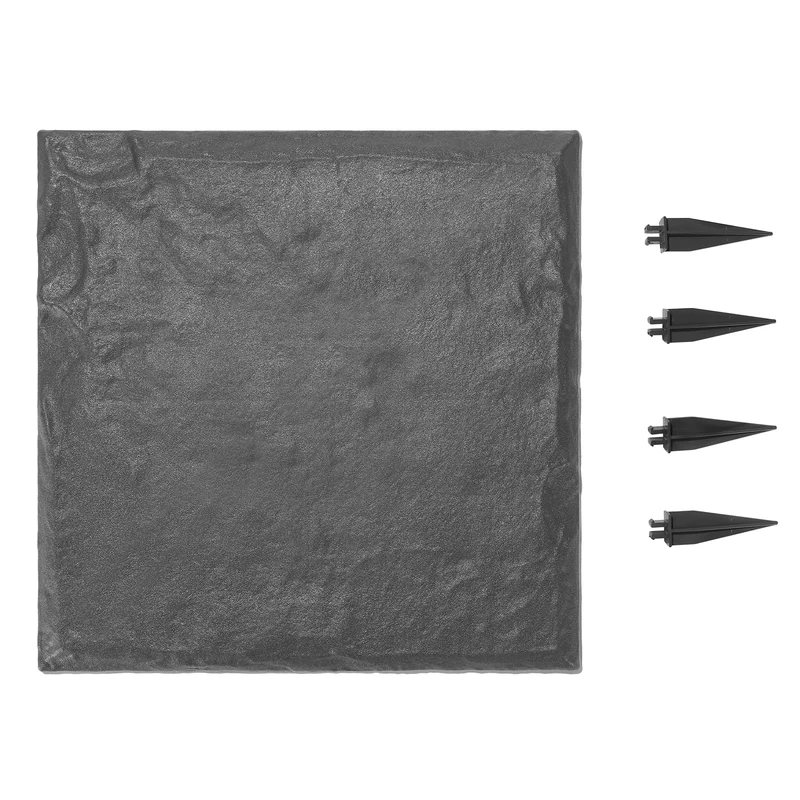 VEVOR Garden Stepping Stones, 8Pcs 15.5 x 15.5 in, Decorative Stepping Stones with Stakes, Weather-Resistant Plastic Pathway Pavers, Smooth Surface, Outdoor Walkway for Lawn Patio Landscape, Grey