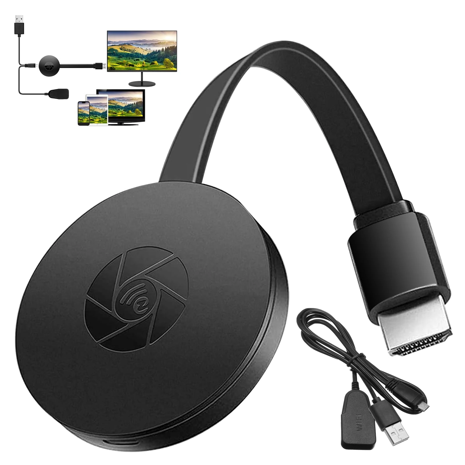 Chromecast Device for TV, Wireless Display Dongle Adapter, Streaming Stick Screen Mirroring Video Mirror Screen Connector Receiver Compatible with AirMirror Airplay Miracast