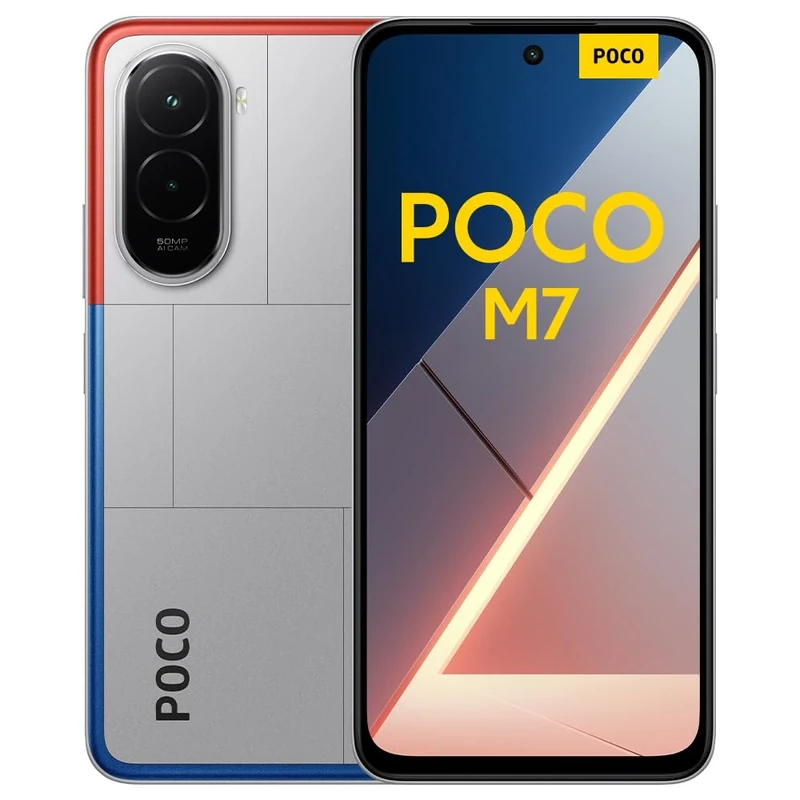 Xiaomi POCO M7, Smartphone 6+128GB, 6.9" FHD+ 144Hz Display, Snapdragon 685, 50MP AI Dual Camera, 7000mAh, Silver, Charger Not Included