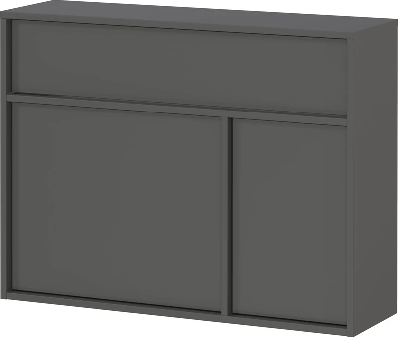 Germania 1571-547 GW-Ameca 2.0 Multi-Purpose Cabinet in Graphite with Push-to-Open 83 x 63 x 25 cm (W x H x D)