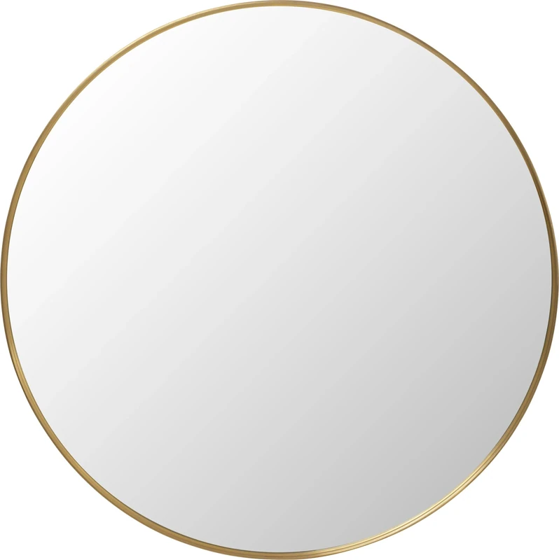 Kare Design Wall Mirror Simply, Gold, Diameter 90cm, Dressing Mirror with Metal Frame, Luxury, Room Decoration, Decorative Modern Home Decor for Living Room, Bedroom