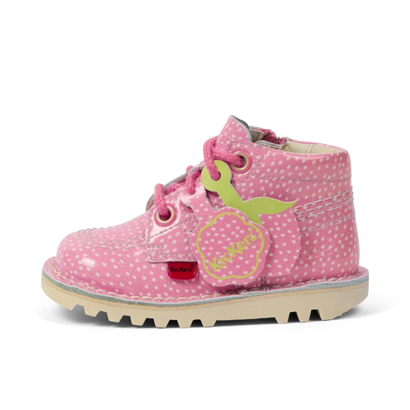 Kickers Unisex Baby Kick HI Fruit Patent Leather Ankle Boot, Pink, 8.5 UK Child - Image 1