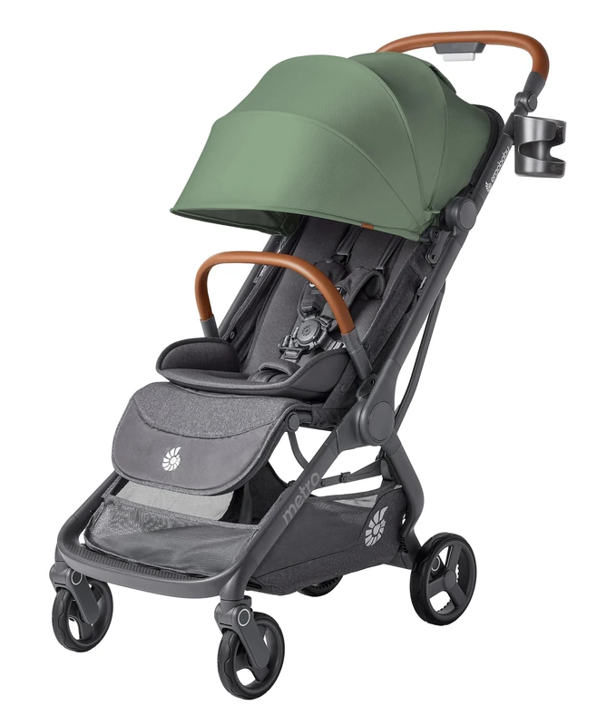 Ergobaby Metro 3 Deluxe Pushchair Buggy with Reclining Function, Baby Buggy from Birth to 22kg (0-4 Years), one-Hand fold and car seat Compatible, Willow Green