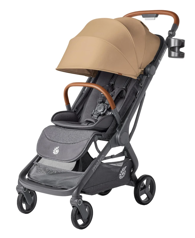 Ergobaby Metro 3 Deluxe Pushchair Buggy with Reclining Function, Baby Buggy from Birth to 22kg (0-4 Years), one-Hand fold and car seat Compatible, Camel