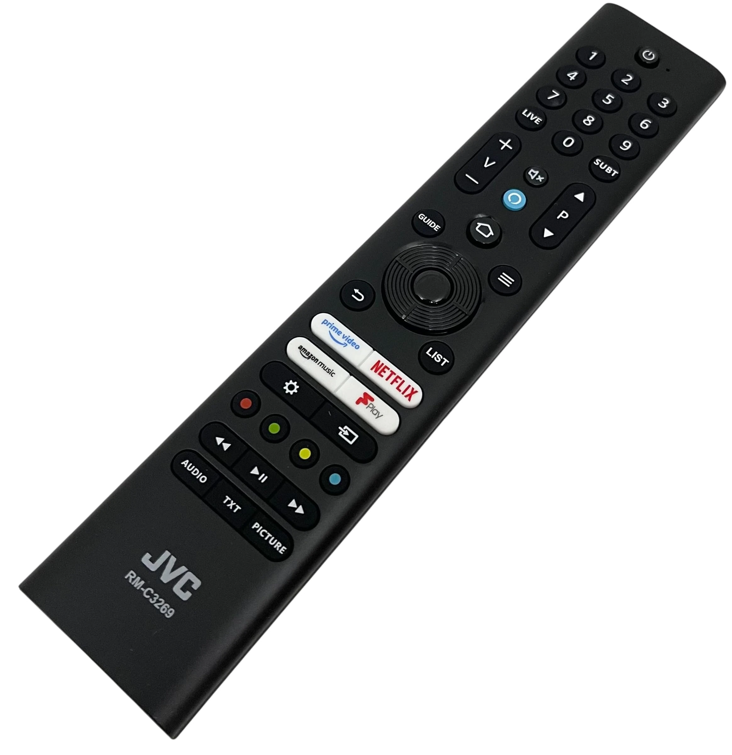 Genuine Replacement For JVC RM-C3269 TV Remote Control Compatible With RM-C3253 RM-C3255 LT-32CF230 LT-40CF890 Smart Fire LED - Alexa Voice