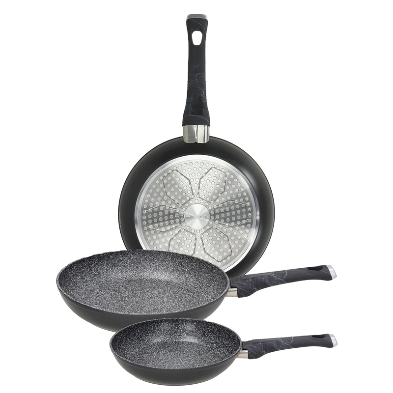 Tognana Sphera Set of 3 Frying Pans 20/24/28 cm, Forged Aluminium, Black