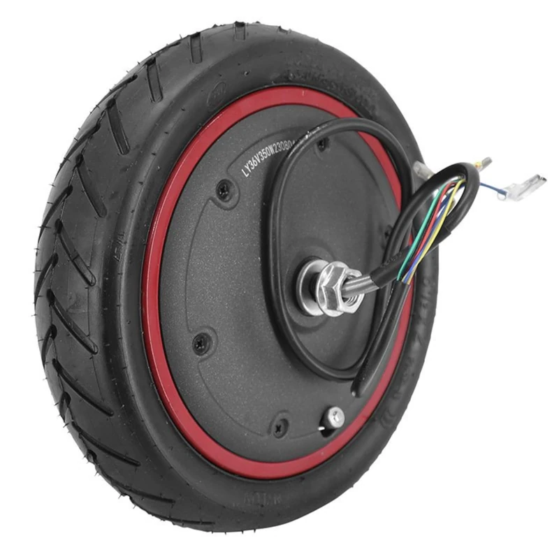 cyclingcolors 1 x Electric Scooter Motor Adaptable 36 V 350 W with Rims and Tyres 8.5 x 2 Red Compatible with XIAOMI PRO PRO 2