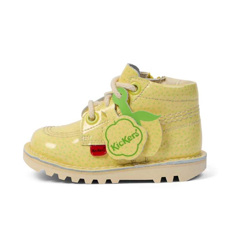 Kickers Unisex Kids Kick HI Fruit Patent Leather Ankle Boot, Yellow, 7 UK - Image 1