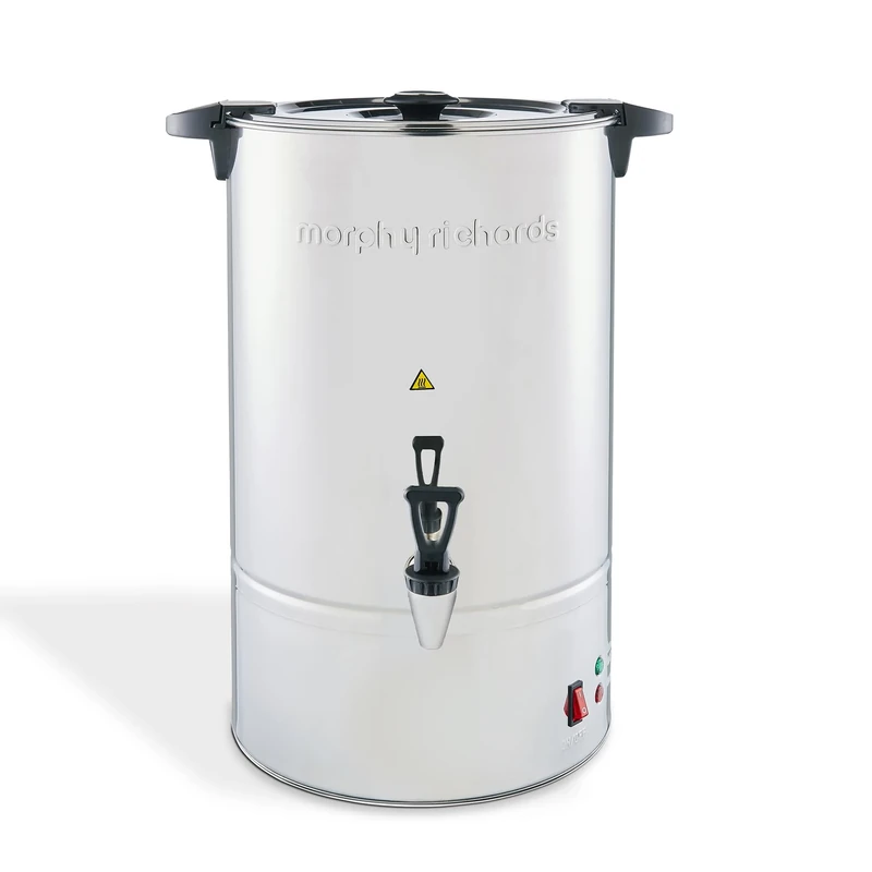 Morphy Richards 20L Stainless Steel Tea Urn, 80 Cup Instant Hot Water Dispenser, Fast Boil, Boil Dry Protection, Auto Reset, Internal Temp Control, Twist Lock Lid, Ideal for Catering & Events, 140001