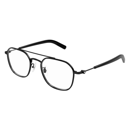 MONTBLANC Eyeglasses Black-black-transparent/Lens Height: 41,80 Lens Diagonal: 54,60 Shape Description: Geometrical/directional