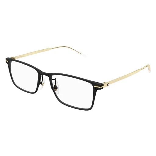 MONTBLANC Eyeglasses Black-gold-transparent/Lens Height: 37,00 Lens Diagonal: 58,90 Shape Description: Rectangular/Squared