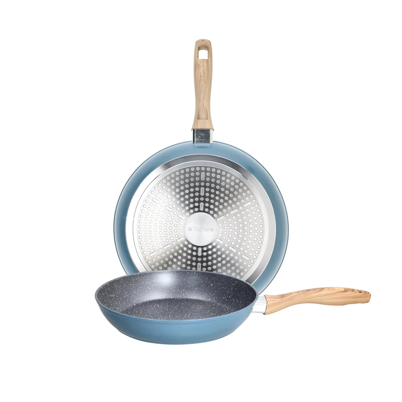 Tognana Skyline 24/28 cm Forged Aluminium Frying Pan Set, Blue