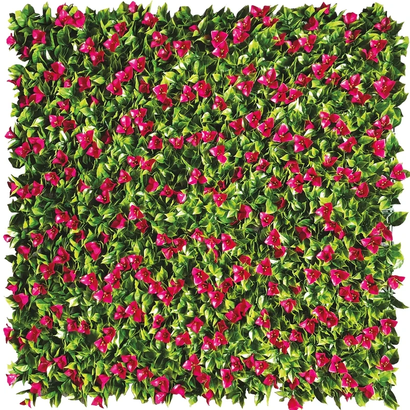 TENAX Divy Panel Bougainvillea 100 x 100 cm Fuchsia Green Modular Panel with Artificial Leaves 3D Type Bougainvillea for Walls, Vertical Gardens and Indoor/Outdoor Decorations