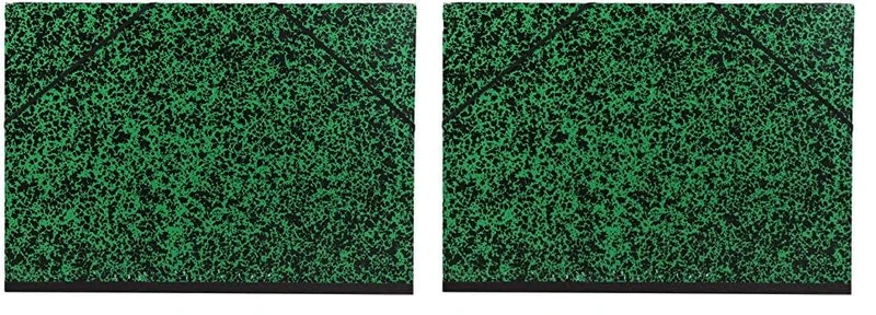 Clairefontaine - Ref 93244C - Annonay Art Folder - 50x70cm Size, Elastic Strap Closure, 30mm Spine, White Paper Lining, Acid Free - Suitable for Transporting Artwork, Green (Pack of 2)