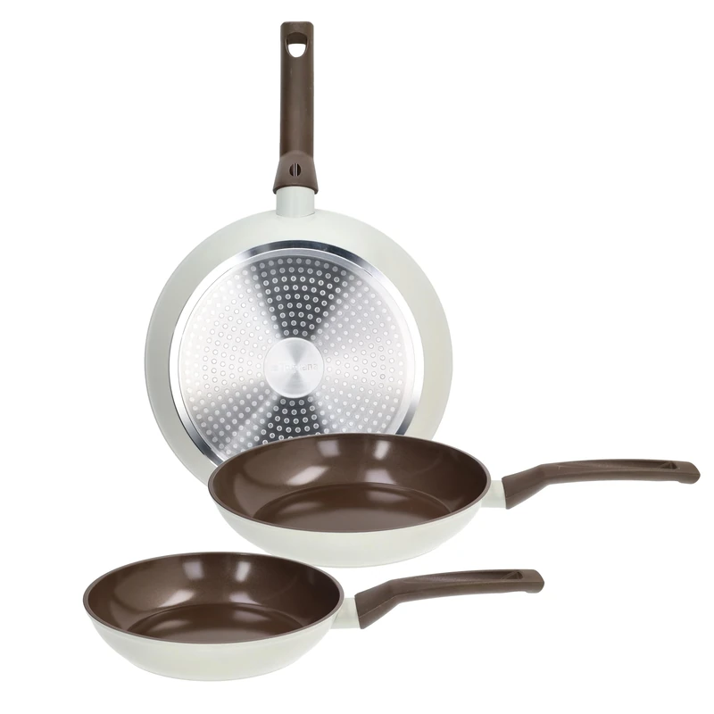 Tognana Sintonia Set of 3 Frying Pans 20/24/28 cm, Forged Aluminium, Beige - Image 1