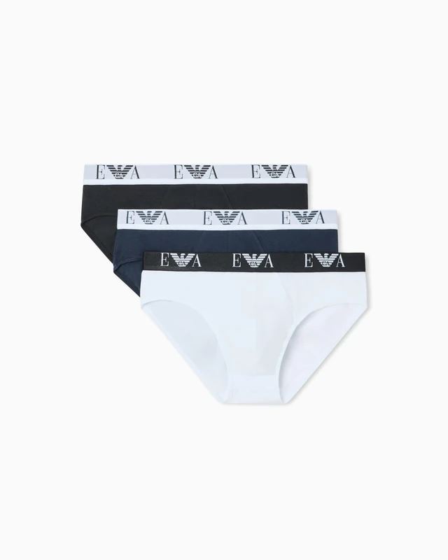 Emporio Armani Men's Bold Monogram 3-Pack Brief Multicolor M