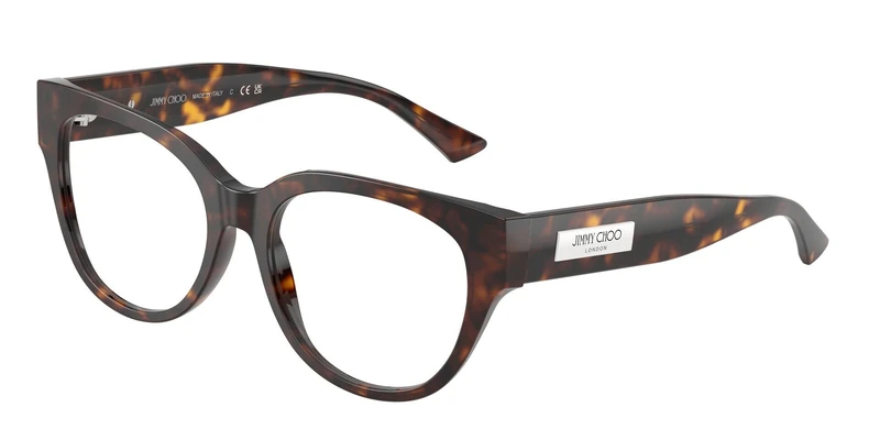 Blue Jimmy Choo Rectangular Eyeglasses, 5002 - Tortoise, 53