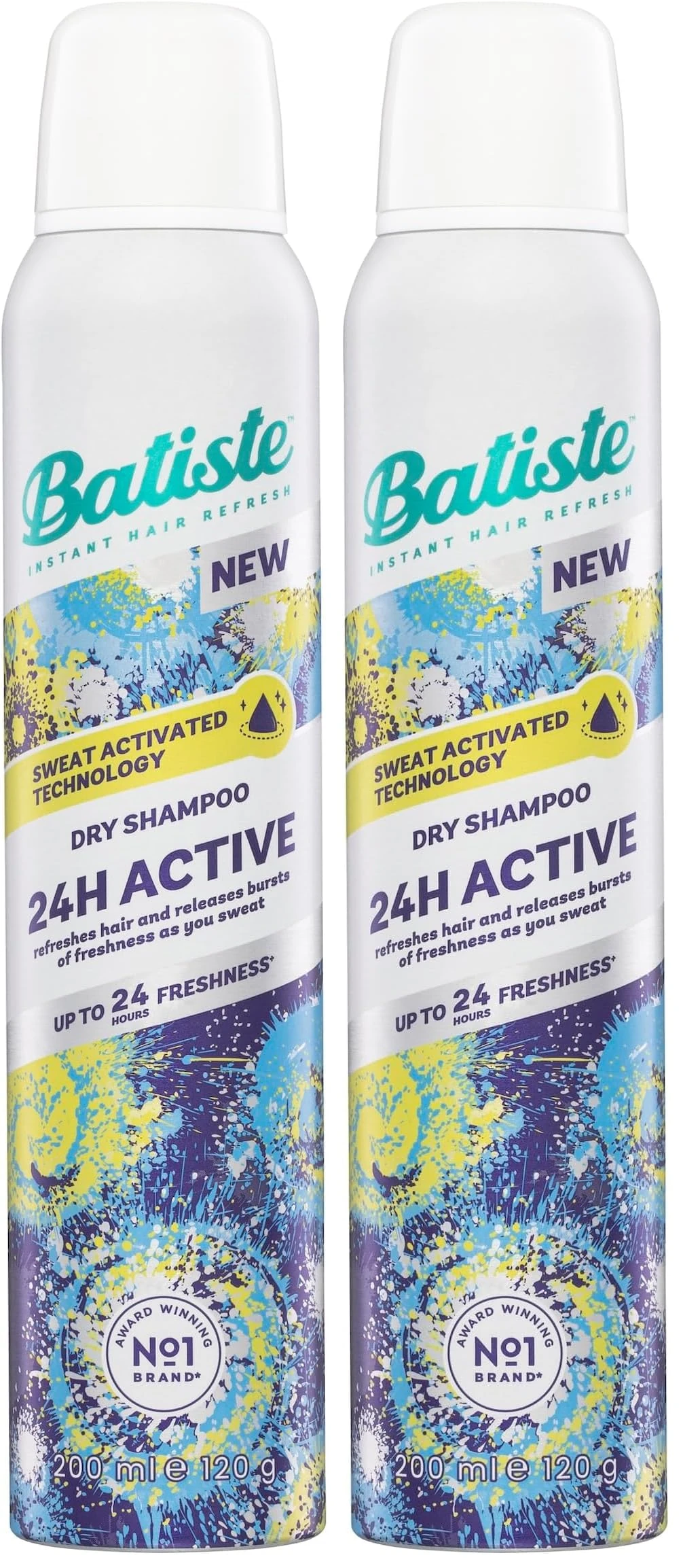 Batiste Dry Shampoo, 24H Active Waterless Shampoo, No Rinse Shampoo Hair Spray with Uplifting Fragrance, Sweat Activated Dry Shampoo Spray, Vegan Friendly & Invisible, by Batiste Hair Care – 200ml