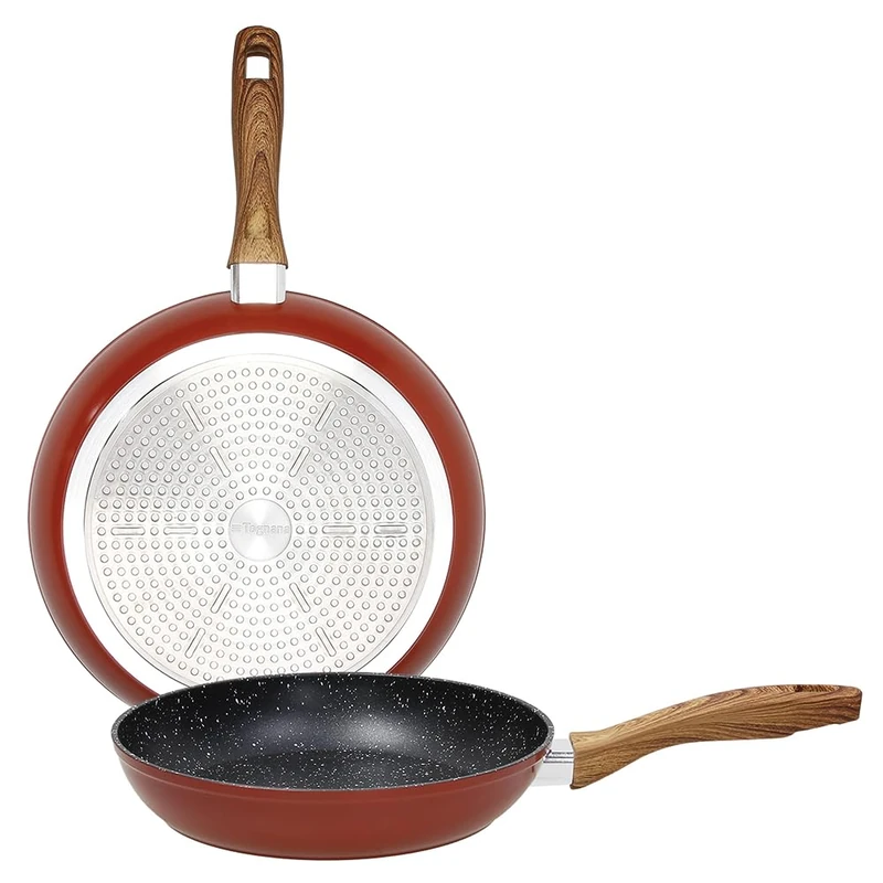 Tognana Rustic Stone 24/28 cm Forged Aluminium Frying Pan Set, Red