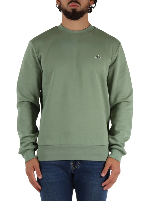 Lacoste Men's Fleece Crew Neck Sweatshirt, Thym, M