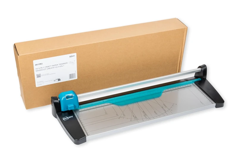 Avery 4-in-1 A3 Paper Trimmer – Straight, Wavy, Dash & Folding Line Cutter for Craft, Office & School Use