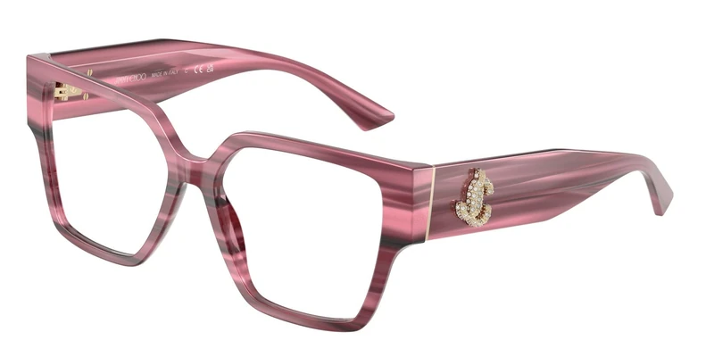 Violet Jimmy Choo Rectangular Eyeglasses, 5064 - Violet, 53
