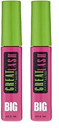 Maybelline Great Lash Big Mascara Blackest - 10ml Pack of 2