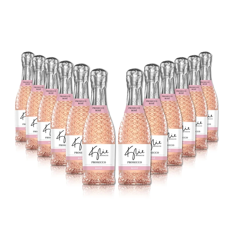 Kylie Minogue Signature Mini Prosecco Rosé, 12 X 20cl, Elegant Sparkling Rosé in a Heart-Emblazoned Bottle, Perfect for Gifting and Celebrations, Made in Italy