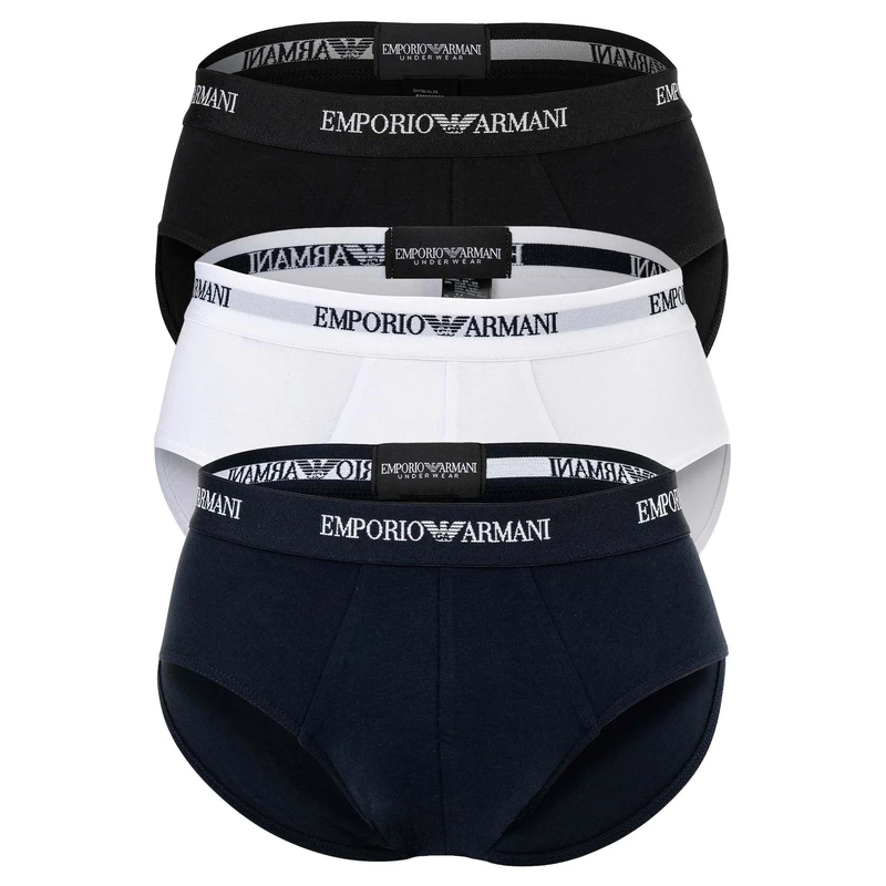 Emporio Armani Men's CORELOGOBAND 3-Pack Brief Multicolor XL