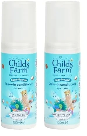 Childs Farm Coco-Nourish Leave-in Conditioner Hair Spray, Define Curls, Smooth, Styling Protector, Coconut, Kids, 100ml (Pack of 2)