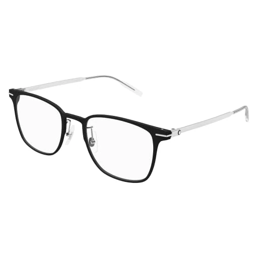 MONTBLANC Eyeglasses Black-silver-transparent/Lens Height: 42,70 Lens Diagonal: 57,60 Shape Description: Rectangular/Squared