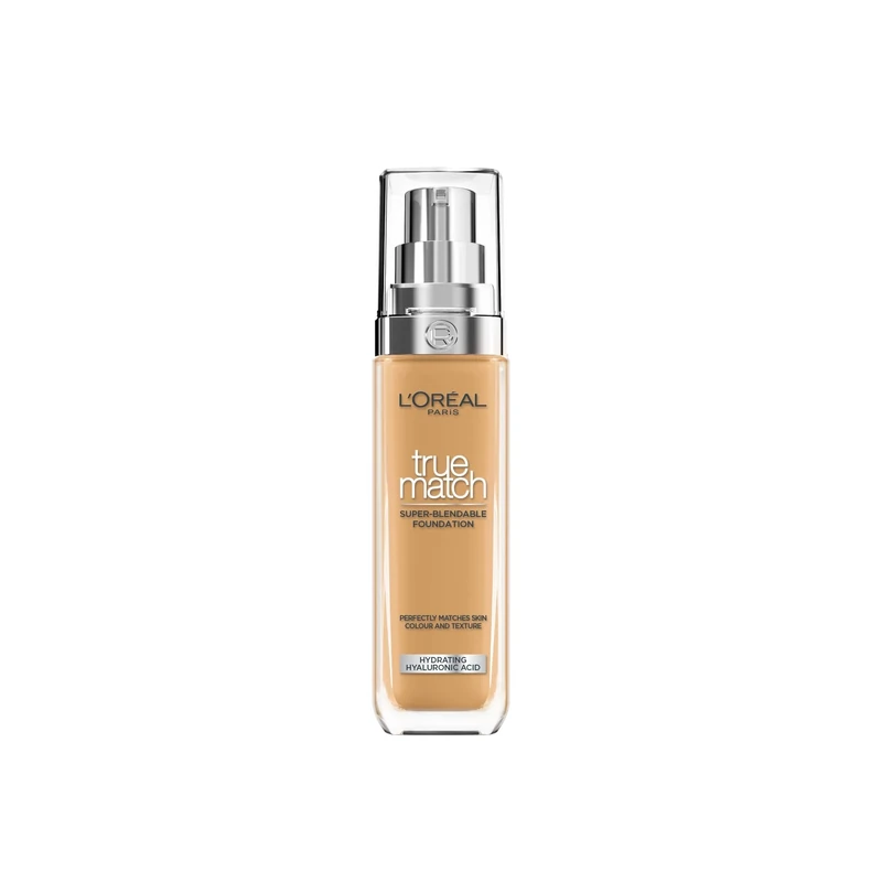 L'Oréal Paris Foundation for Face, Skincare Infused with Hyaluronic Acid, True Match Hydrating Liquid Foundation for All Skin Tones, SPF 16, 6W Golden Honey, 30 ml (Pack of 6)