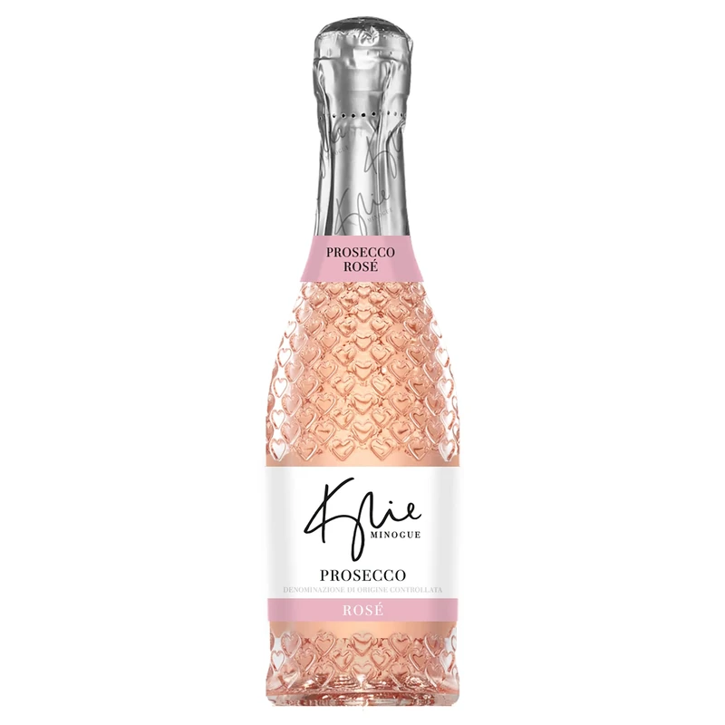 Kylie Minogue Signature MINI Prosecco Rosé 20cl, Elegant Sparkling Rosé in a Heart-Emblazoned Bottle, Perfect for Gifting and Celebrations, Made in Italy