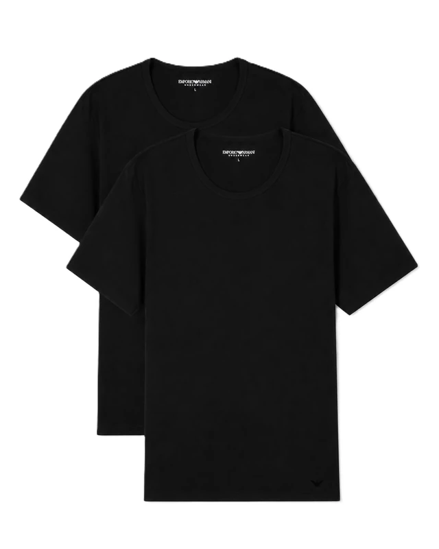 Men's Pure Cotton 2-Pack Crew Neck T-Shirt Black L