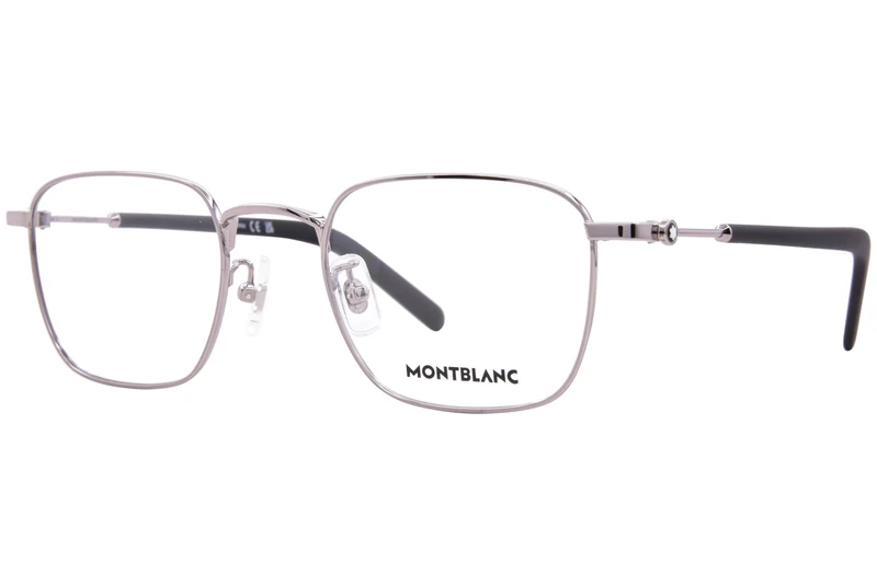 MONTBLANC Eyeglasses Ruthenium-ruthenium-transparent/Lens Height: 39,80 Lens Diagonal: 55,00 Shape Description: Rectangular/Squared