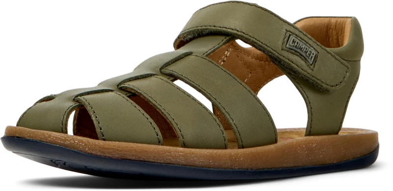 Camper Bicho 80177 T-Strap Sandal, Medium Green 088, 11 UK Child