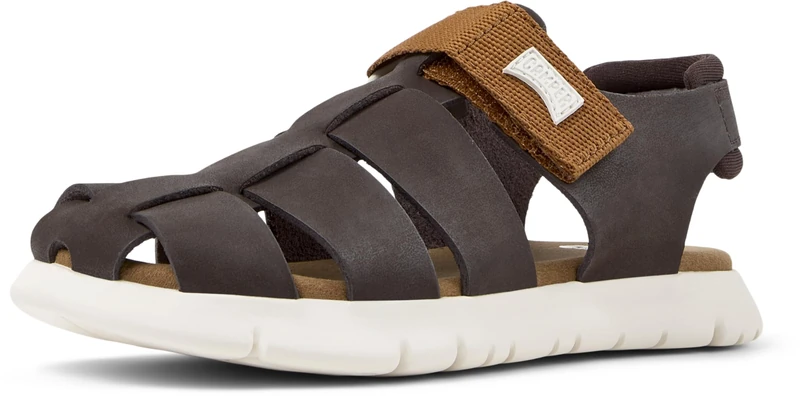 Camper Girls Oruga K800242 T-Strap Sandal, Medium Brown 034, 2.5 UK