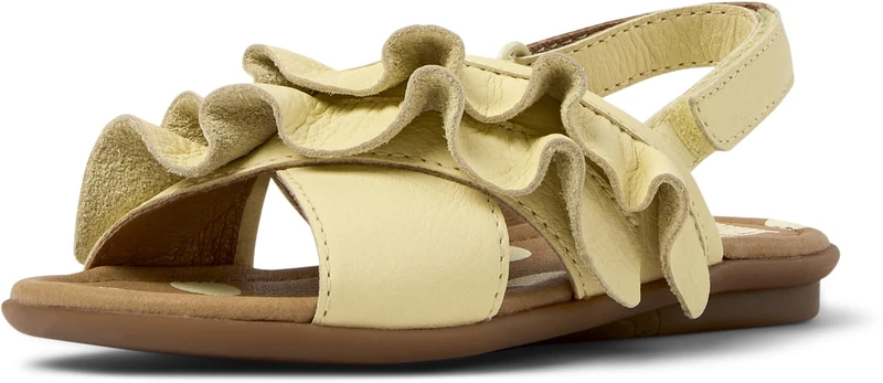 Camper Girls Right K800677 X-Strap Sandal, Lt Pastel Yellow 001 Tws, 11 UK Child - Image 1