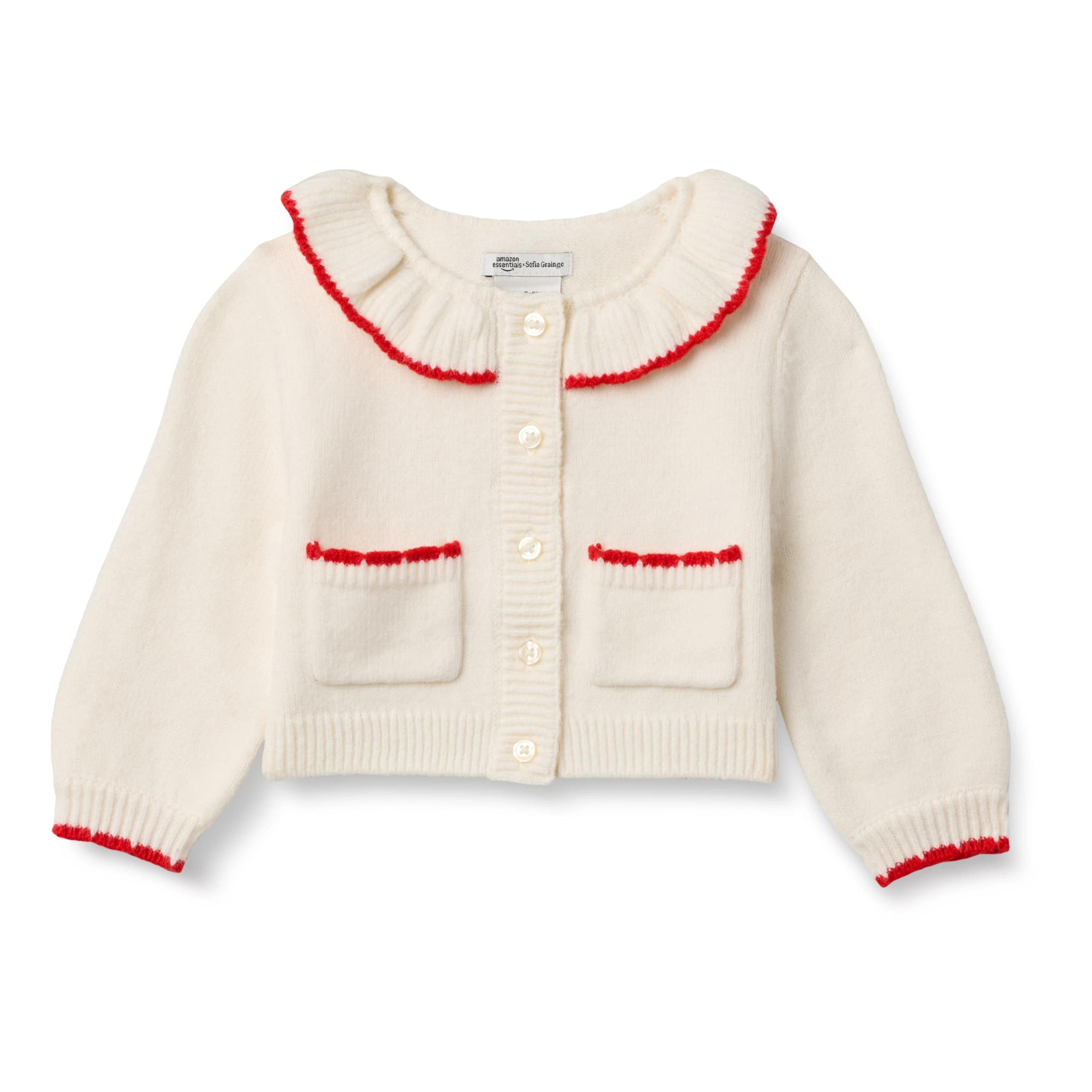Amazon Essentials x Sofia Grainge Baby Girls' Cardigan Jumper, Ivory, 18 Months